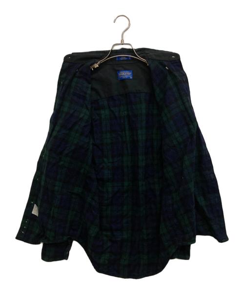 PENDLETON（ペンドルトン）PENDLETON (ペンドルトン) ウールシャツ ネイビー×グリーン サイズ:XSの古着・服飾アイテム