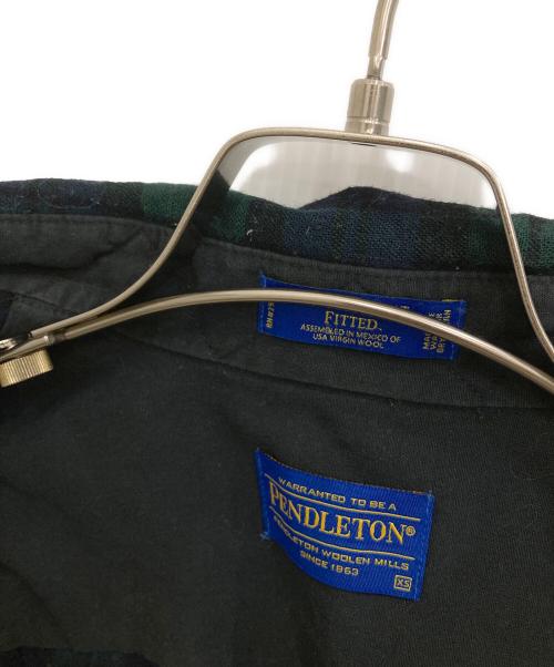 PENDLETON（ペンドルトン）PENDLETON (ペンドルトン) ウールシャツ ネイビー×グリーン サイズ:XSの古着・服飾アイテム