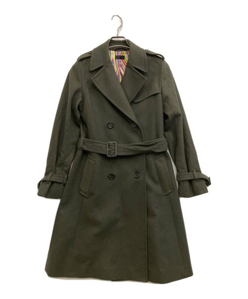 Paul Smith BLACK（ポールスミスブラック）Paul Smith BLACK (ポールスミスブラック) カシミヤ混ダブルコート カーキ サイズ:38の古着・服飾アイテム