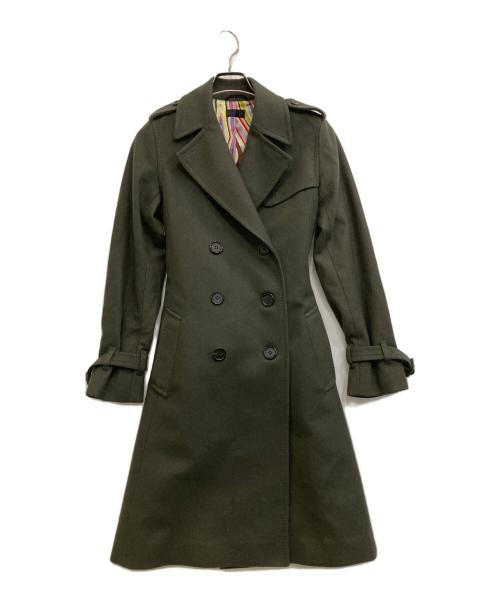 Paul Smith BLACK（ポールスミスブラック）Paul Smith BLACK (ポールスミスブラック) カシミヤ混ダブルコート カーキ サイズ:38の古着・服飾アイテム