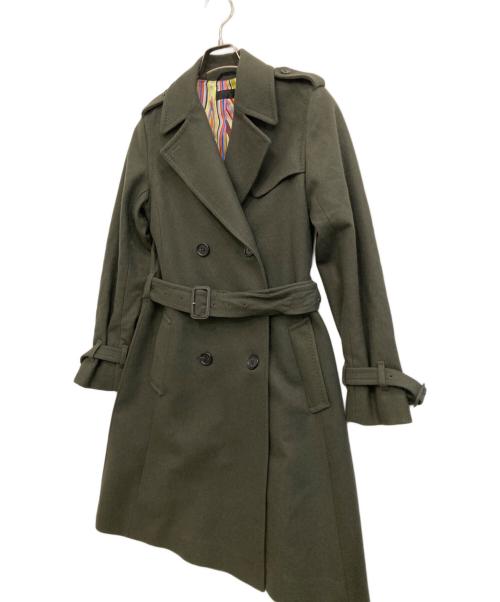 Paul Smith BLACK（ポールスミスブラック）Paul Smith BLACK (ポールスミスブラック) カシミヤ混ダブルコート カーキ サイズ:38の古着・服飾アイテム