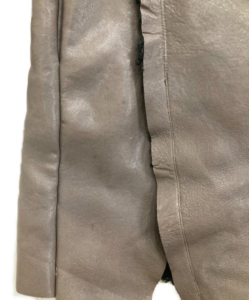 NO ID.（ノーアイディー）NO ID. (ノーアイディー) ラムレザームートンコート ブラウン サイズ:1の古着・服飾アイテム