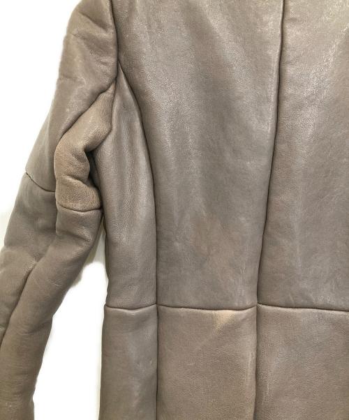 NO ID.（ノーアイディー）NO ID. (ノーアイディー) ラムレザームートンコート ブラウン サイズ:1の古着・服飾アイテム