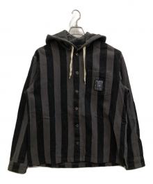 stussy（ステューシー）の古着「Hooded Flannel Shirt」｜グレー