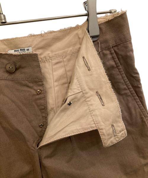 MIU MIU（ミュウミュウ）MIU MIU (ミュウミュウ) パンツ ブラウン サイズ:36の古着・服飾アイテム
