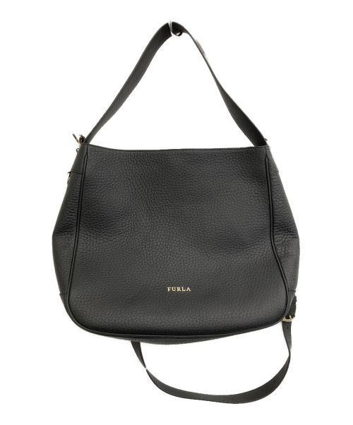 FURLA（フルラ）FURLA (フルラ) シボレザー2WAYバッグ ブラックの古着・服飾アイテム