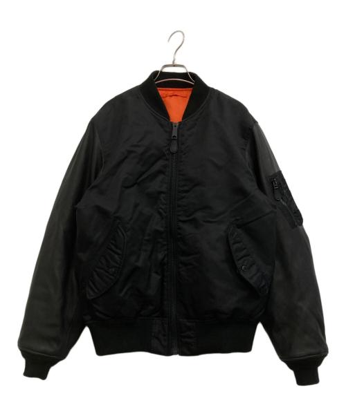 AVIREX（アヴィレックス）AVIREX (アヴィレックス) ラムレザースリーブMA-1ジャケット ブラック サイズ:-の古着・服飾アイテム