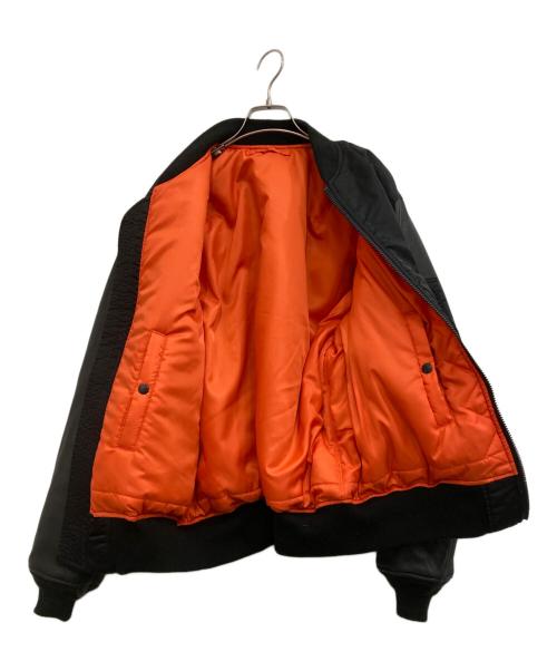 AVIREX（アヴィレックス）AVIREX (アヴィレックス) ラムレザースリーブMA-1ジャケット ブラック サイズ:-の古着・服飾アイテム