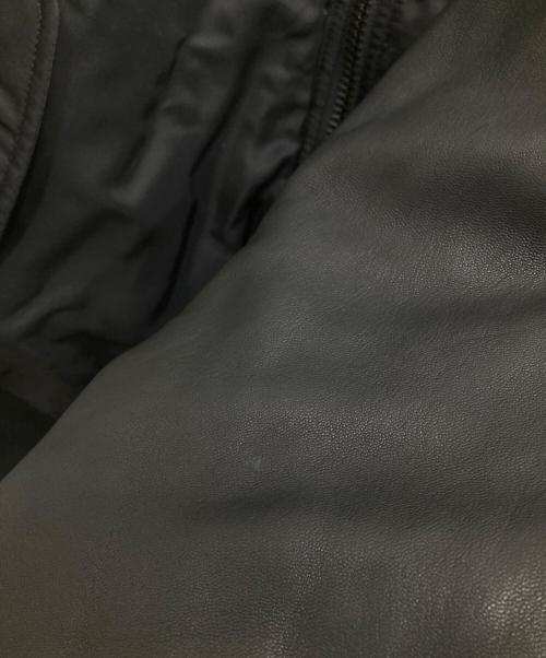 AVIREX（アヴィレックス）AVIREX (アヴィレックス) ラムレザースリーブMA-1ジャケット ブラック サイズ:-の古着・服飾アイテム