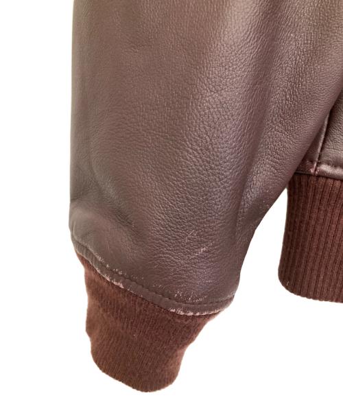 AVIREX（アヴィレックス）AVIREX (アヴィレックス) フーディレザージャケット ブラウン サイズ:Lの古着・服飾アイテム