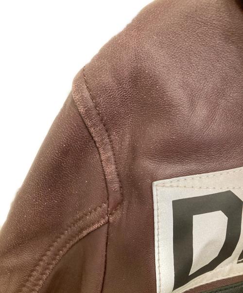 AVIREX（アヴィレックス）AVIREX (アヴィレックス) フーディレザージャケット ブラウン サイズ:Lの古着・服飾アイテム