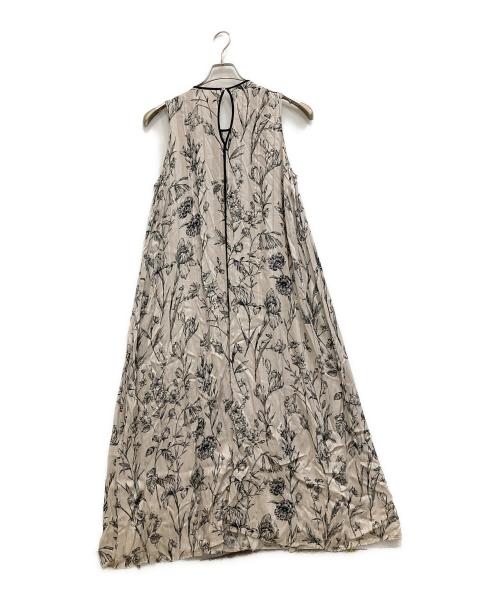 JEANASIS（ジーナシス）JEANASIS (ジーナシス) ナイロンベスト付花柄ノースリーブワンピース アイボリー サイズ:Fの古着・服飾アイテム