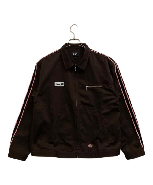 HUF（ハフ）HUF (ハフ) Dickies (ディッキーズ) ジップアップジャケット ブラウン サイズ:Lの古着・服飾アイテム