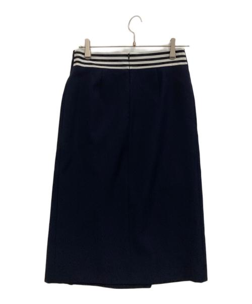 BORDERS at BALCONY（ボーダーズアットバルコニー）BORDERS AT BALCONY (ボーダーズアットバルコニー) リゾートティアードスカート ネイビー サイズ:38の古着・服飾アイテム
