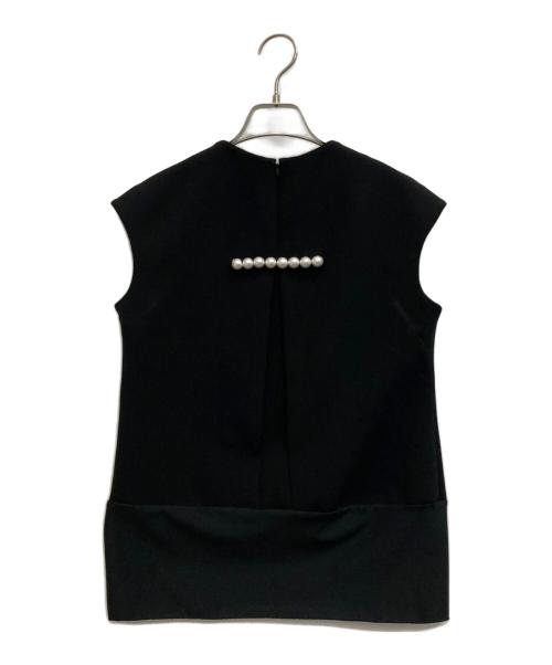 YOKO CHAN（ヨーコチャン）YOKO CHAN (ヨーコチャン) バックパール装飾ノースリーブブラウス ブラック サイズ:38の古着・服飾アイテム