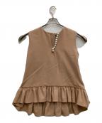 YOKO CHANヨーコチャン）の古着「パールノースリーブブラウス」｜ブラウン