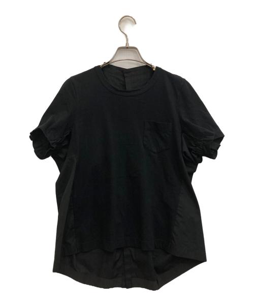 sacai（サカイ）sacai (サカイ) 切替Tシャツ ブラック サイズ:1の古着・服飾アイテム