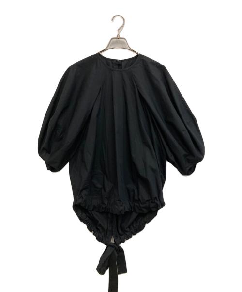 ENFOLD（エンフォルド）ENFOLD (エンフォルド) クリームパフスリーブトップ ブラウス ブラック サイズ:38の古着・服飾アイテム