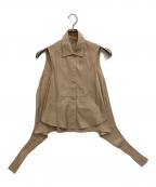 GIAMBATTISTA VALLiジャンバティスタ・バリ）の古着「シルクノースリーブシャツ」｜ブラウン
