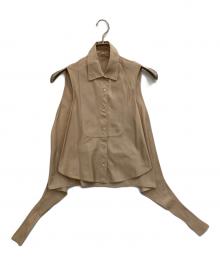 GIAMBATTISTA VALLi（ジャンバティスタ・バリ）の古着「シルクノースリーブシャツ」｜ブラウン