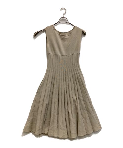 FOXEY（フォクシー）FOXEY (フォクシー) ノースリーブニットワンピース ベージュ サイズ:38の古着・服飾アイテム