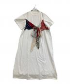 MM6 Maison Margielaエムエムシックスメゾンマルジェラ）の古着「半袖ワンピース」｜ホワイト