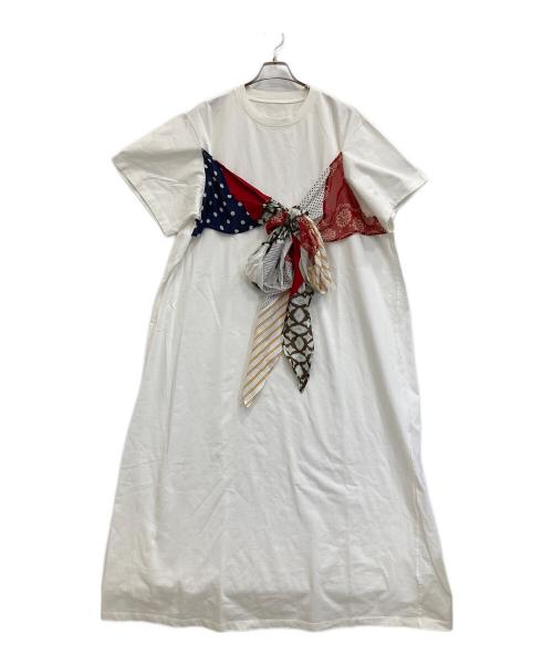 MM6 Maison Margiela（エムエムシックスメゾンマルジェラ）MM6 Maison Margiela (エムエムシックスメゾンマルジェラ) 半袖ワンピース ホワイト サイズ:Sの古着・服飾アイテム