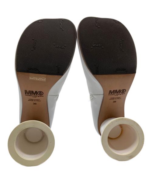 MM6 Maison Margiela（エムエムシックスメゾンマルジェラ）MM6 Maison Margiela (エムエムシックスメゾンマルジェラ) スクエアブーツ ホワイト サイズ:38の古着・服飾アイテム