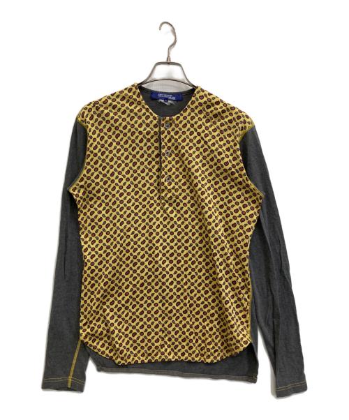 COMME des GARCONS JUNYA WATANABE MAN（コムデギャルソンジュンヤワタナベマン）COMME des GARCONS JUNYA WATANABE MAN (コムデギャルソンジュンヤワタナベマン) ヘンリーネックカットソー イエロー×グレー サイズ:Mの古着・服飾アイテム