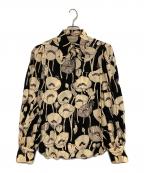 GUCCIグッチ）の古着「ポピープリントシルクシャツ」｜ブラック
