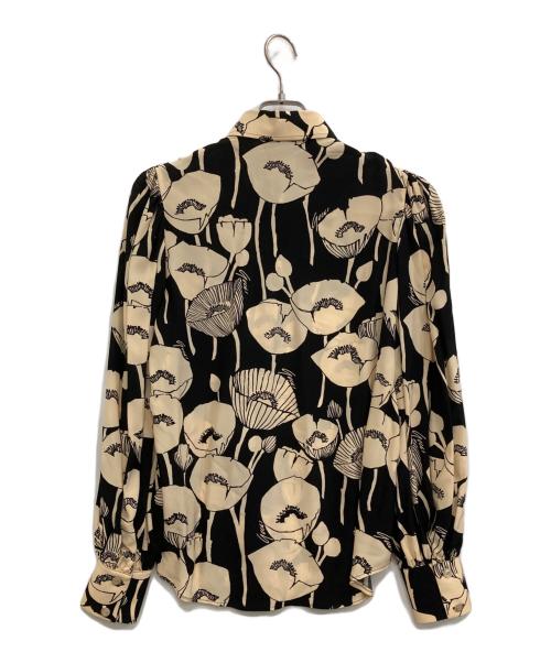 GUCCI（グッチ）GUCCI (グッチ) ポピープリントシルクシャツ ブラック サイズ:40の古着・服飾アイテム
