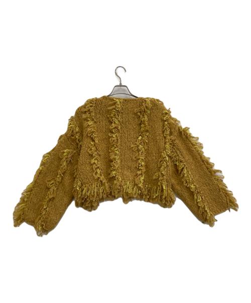 SOLOV（ソルヴ）SOLOV (ソルヴ) モヘヤ混ニットカーディガン イエロー サイズ:Ｆの古着・服飾アイテム