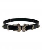 TOGA ARCHIVESトーガアーカイブス）の古着「ダブルバックルベルト」｜ブラック