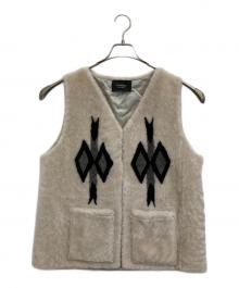 k.tsanikidis（ツァニキリス）の古着「FRAMeWORK別注ムートンチマヨ柄ジレ」｜アイボリー