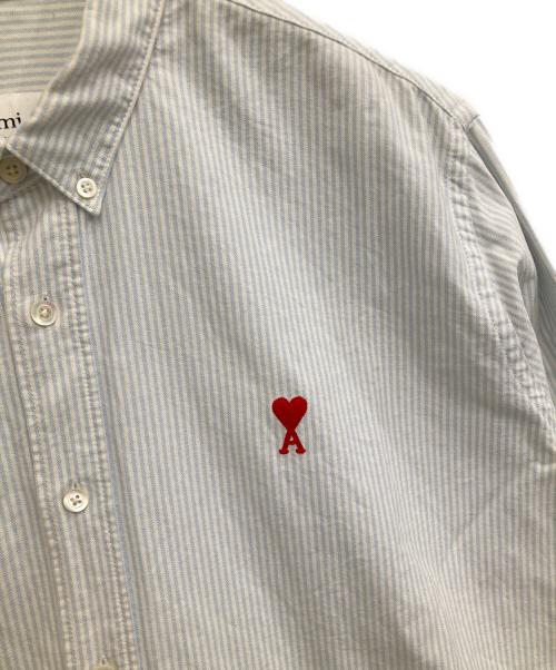 ami（アミ）ami (アミ) ストライプシャツ スカイブルー サイズ:44の古着・服飾アイテム