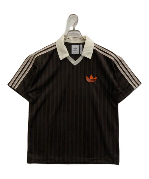 adidas（アディダス）adidas (アディダス) U FOOTBALL JERSEY TEE ブラウン サイズ:XSの古着・服飾アイテム