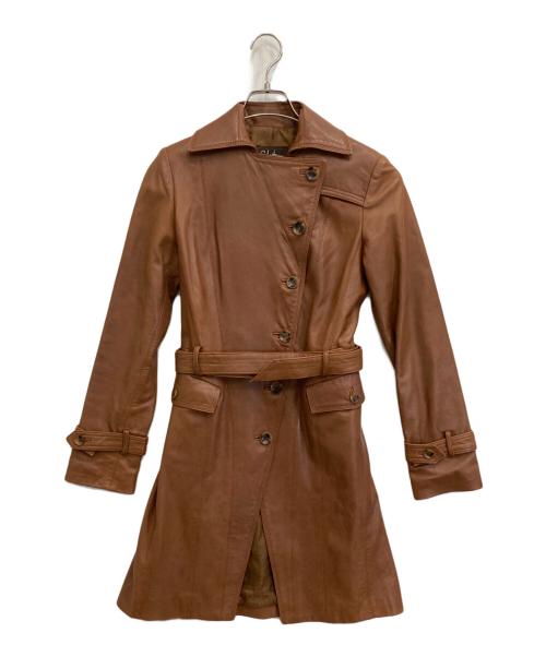 COLE HAAN（コールハーン）COLE HAAN (コールハーン) ラムレザートレンチコート ブラウン サイズ:XXSの古着・服飾アイテム