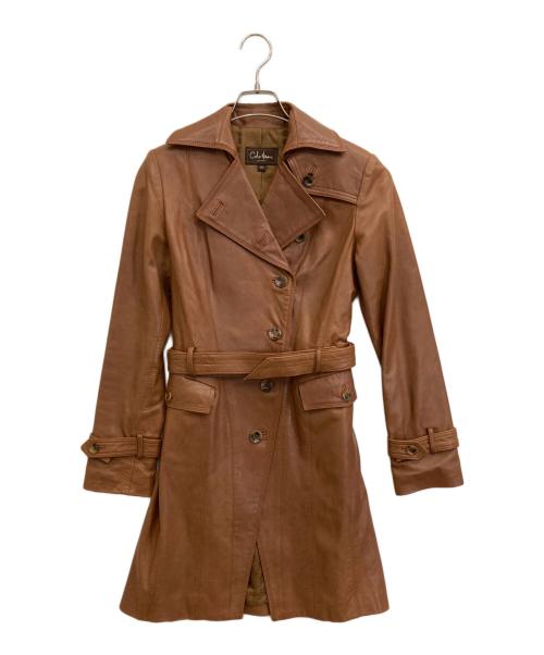 COLE HAAN（コールハーン）COLE HAAN (コールハーン) ラムレザートレンチコート ブラウン サイズ:XXSの古着・服飾アイテム