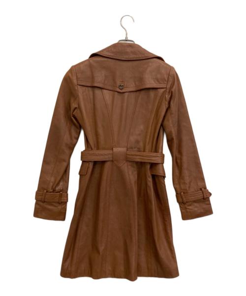 COLE HAAN（コールハーン）COLE HAAN (コールハーン) ラムレザートレンチコート ブラウン サイズ:XXSの古着・服飾アイテム
