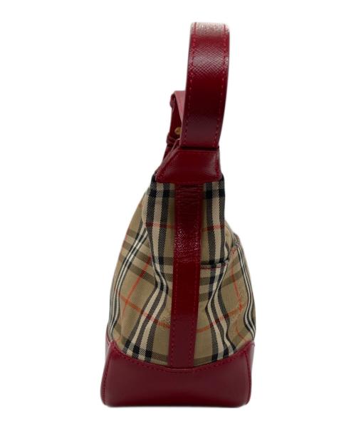 BURBERRY（バーバリー）BURBERRY (バーバリー) ノバチェックワンショルダーバッグ レッド×ブラウンの古着・服飾アイテム