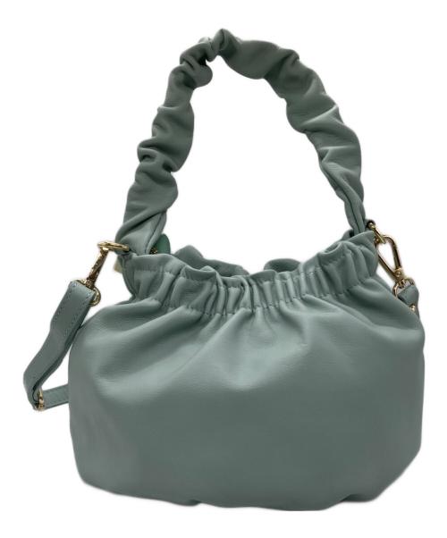 AULENTTI（オウレンティ）AULENTTI (オウレンティ) ギャザーショルダーバッグ スカイブルーの古着・服飾アイテム