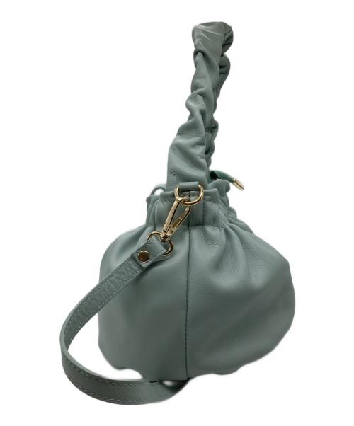 AULENTTI（オウレンティ）AULENTTI (オウレンティ) ギャザーショルダーバッグ スカイブルーの古着・服飾アイテム