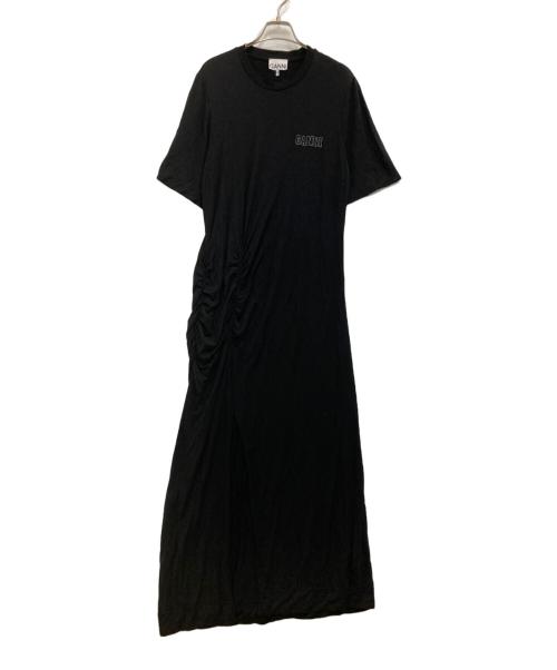 GANNI（ガニー）Ganni (ガニー) 半袖ワンピース ブラック サイズ:Lの古着・服飾アイテム