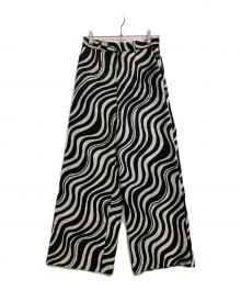 MAISON SPECIAL（メゾンスペシャル）の古着「ウェーブプリントパンツ」｜ブラック