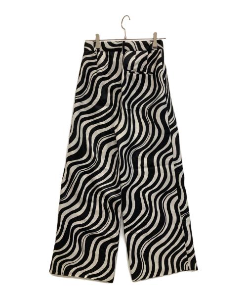 MAISON SPECIAL（メゾンスペシャル）MAISON SPECIAL (メゾンスペシャル) ウェーブプリントパンツ ブラック サイズ:38の古着・服飾アイテム