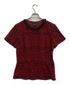 Marc by Marc Jacobsマークバイマークジェイコブス）の古着「フリルネックブラウス」｜ブラック×レッド