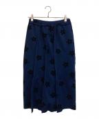 ROBE DE CHAMBRE COMME DES GARCONSローブドシャンブル コムデギャルソン）の古着「ベルベッドフラワースカート」｜ブラック×ネイビー