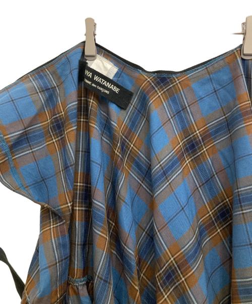 JUNYA  WATANABE COMME des GARCONS（ジュンヤワタナベ コムデギャルソン）JUNYA  WATANABE COMME des GARCONS (ジュンヤワタナベ コムデギャルソン) ラップスカート ブラウン×ブルー サイズ:不明の古着・服飾アイテム