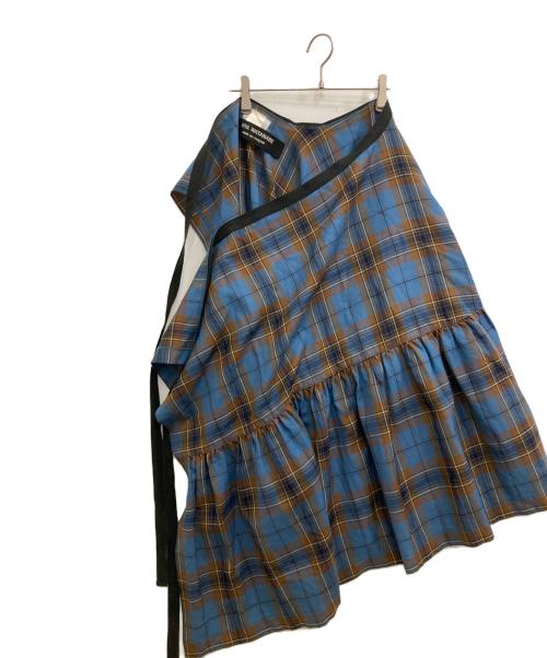 JUNYA  WATANABE COMME des GARCONS（ジュンヤワタナベ コムデギャルソン）JUNYA  WATANABE COMME des GARCONS (ジュンヤワタナベ コムデギャルソン) ラップスカート ブラウン×ブルー サイズ:不明の古着・服飾アイテム