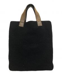 tricot COMME des GARCONS（トリココムデギャルソン）の古着「ウールニットハンドバッグ」｜ブラック